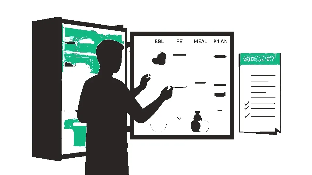 Illustration for the AI prompt: Plan a Week of Meals and a Grocery List That Starts From Your Fridge and Survives Wednesday