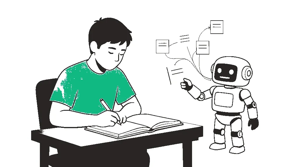 Illustration for the guide: Using AI for Note-Taking and Knowledge Management